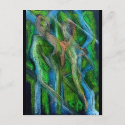 Spaziergang am Fluss Postkarte (Vorderseite)