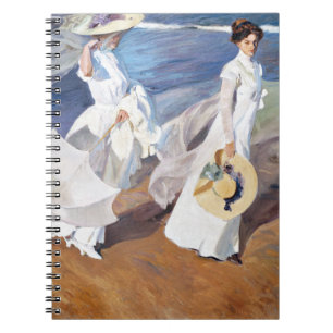 Spaziergang am Meer von Joaquin Sorolla Notizblock