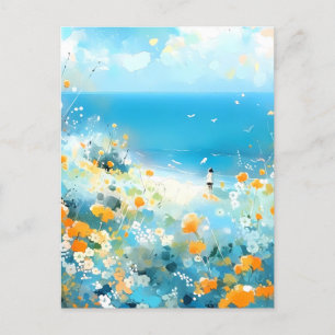 Spaziergang am Strand Postkarte