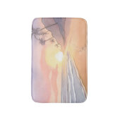 Spaziergang am Strand | Wasserfarbe Badematte (Vorderseite Vertikal)