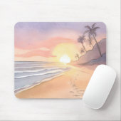 Spaziergang am Strand | Wasserfarbe Mousepad (Mit Mouse)