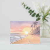 Spaziergang am Strand | Wasserfarbe Postkarte (Stehend Vorderseite)
