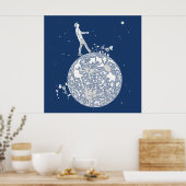 Spaziergang auf dem Mond Poster (Küche)