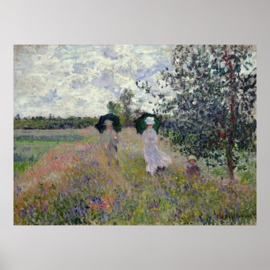 Spaziergang bei Argenteuil - Claude Monet Poster (Vorne)
