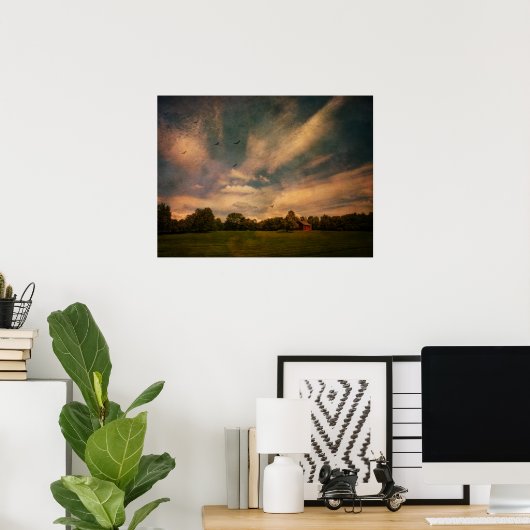 Spaziergang durch den Bauernhof Poster (Heimbüro)