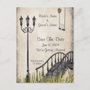 Spaziergang durch den Park Save the Date Card Ankündigungspostkarte