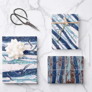 Spaziergang durch den Schneewald Geschenkpapier Set