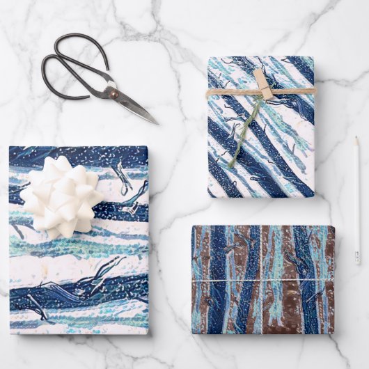 Spaziergang durch den Schneewald Geschenkpapier Set (Vorderseite)