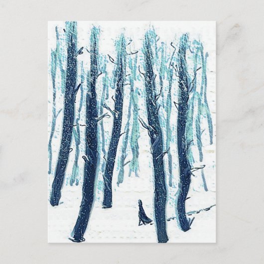 Spaziergang durch den Schneewald Postkarte (Vorderseite)