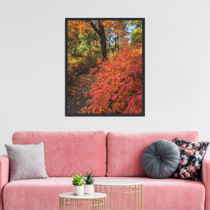 Spaziergang durch einen herbstlich gefärbten botan leinwanddruck