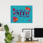 Spaziergang durch Faith boho chic florale Bibelkun Poster (Heimbüro)