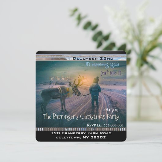 Spaziergang durch mein Rentier-jährliches Weihnach Einladung (Stehend Vorderseite)
