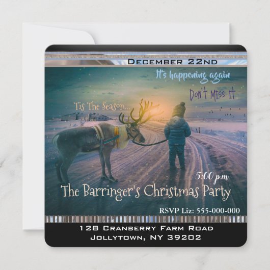 Spaziergang durch mein Rentier-jährliches Weihnach Einladung (Vorderseite)