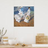 Spaziergang entlang der Küste, Joaquín Sorolla Poster (Küche)