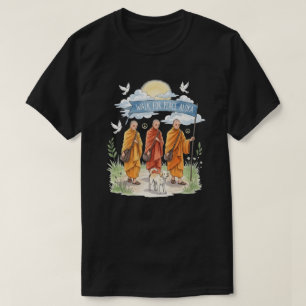 Spaziergang für Friedensmönche und Hund   Spiritue T-Shirt