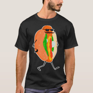 Spaziergang Hotdog-Sonnenbrille Mustache Food T-Shirt