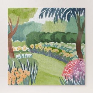 Spaziergang im Blumengarten Florale Natur Aquare Puzzle