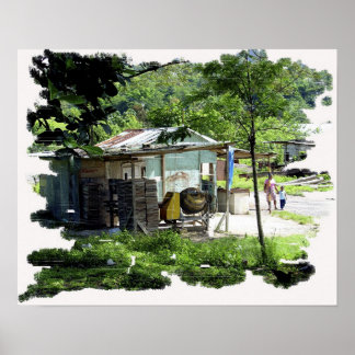 Spaziergang im Dorf Poster