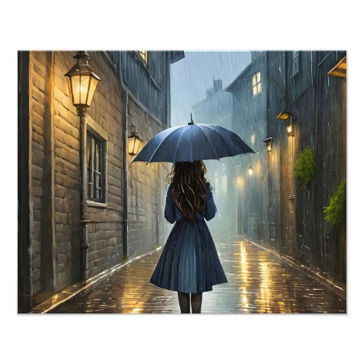 Spaziergang im Regen Fotodruck (Vorne)