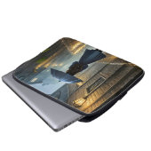 Spaziergang im Regen Laptopschutzhülle (Vorne Knopf)