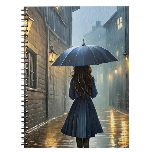 Spaziergang im Regen Notizblock (Vorderseite)