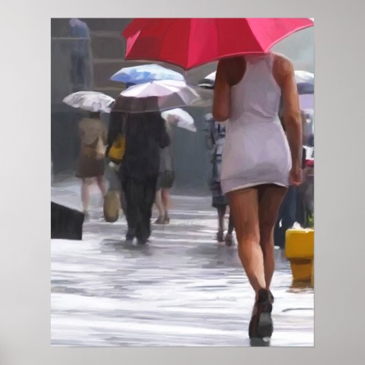 Spaziergang im Regen Poster (Vorne)