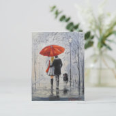Spaziergang im Regen Postkarte (Stehend Vorderseite)