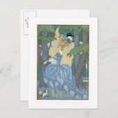 Spaziergang im Wald, Abbildung für "Fetes Galant Postkarte (Vorne/Hinten)