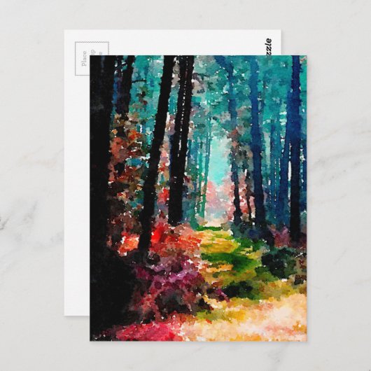 Spaziergang im Wald Postkarte (Vorne/Hinten)