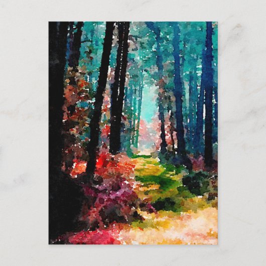 Spaziergang im Wald Postkarte (Vorderseite)