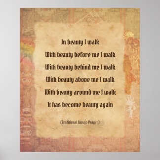 Spaziergang in Beauty Navajo Gebet Poster