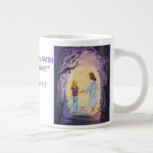 Spaziergang in der Dunkelheit mit FAITH 2 Korinthi Jumbo-Tasse (Rechts)