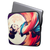 Spaziergang in der Mondlicht Japanisch Geisha Laptopschutzhülle (Vorderseite Links)