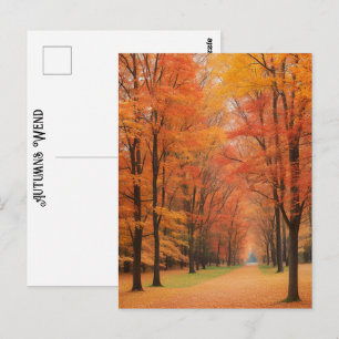 Spaziergang in einem farbenfrohen Herbstpark Zeitl Postkarte