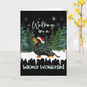 Spaziergang in einem Wiener Wunderland Dachshund Karte (Gelbe Blume)