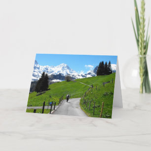 Spaziergang in Murren Feiertagskarte