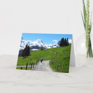Spaziergang in Murren Feiertagskarte