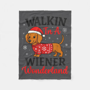 Spaziergang in Weiner Wonderland Mini-Dackel Chris Fleecedecke