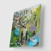 Spaziergang mit Christusuhr mit Zahlen Quadratische Wanduhr (Winkel)