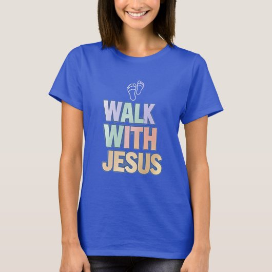 Spaziergang mit Jesus Christlichen Glaube Pastel G T-Shirt (Vorderseite)