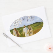 Spaziergang mit Jesus Ovaler Aufkleber (Umschlag)