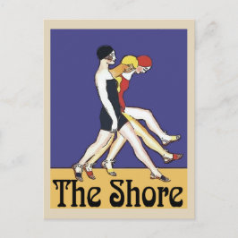 Spaziergänge an der Jersey Shore, Vintager Stil. Postkarte