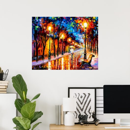 Spaziergänge im Regenplakat Poster (Heimbüro)