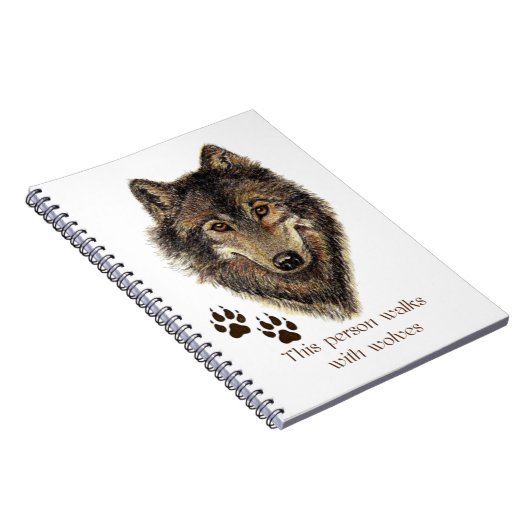 Spaziergänge mit Wolfen Wolf Zitat Notizblock (Rechte Seite)