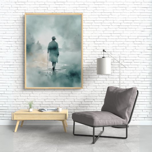 Spaziergänger im Nebel Poster