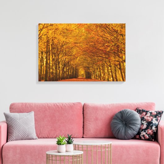 Spazierweg durch die Herbstwald-Leinwand Leinwanddruck (Insitu (Wohnzimmer))
