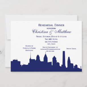 Spc Philadelphia Navy Skyline Silhouette Einladung