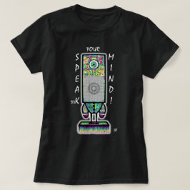 Speak(er) Ihr Mind-Motto (farbiger Cyclops-Roboter T-Shirt