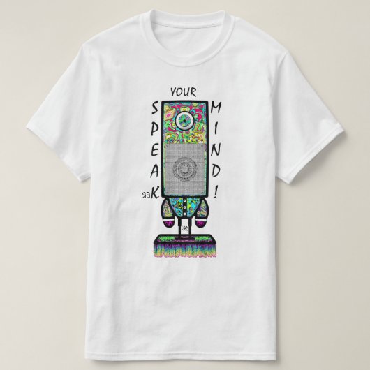 Speak(er) Ihr Mind-Motto (farbiger Cyclops-Roboter T-Shirt (Design vorne)