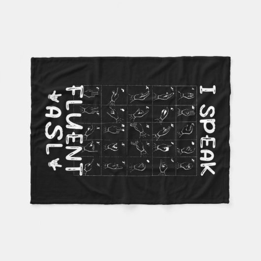 Speak Fluent Asl - Signage Language Deaf Awareness Fleecedecke (Vorderseite (Horizontal))